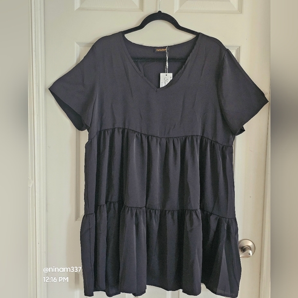 Fantaslook Flowy Swing Shift Dress Summer Sundress Vacation Beach Ocean - Picture 2 of 13